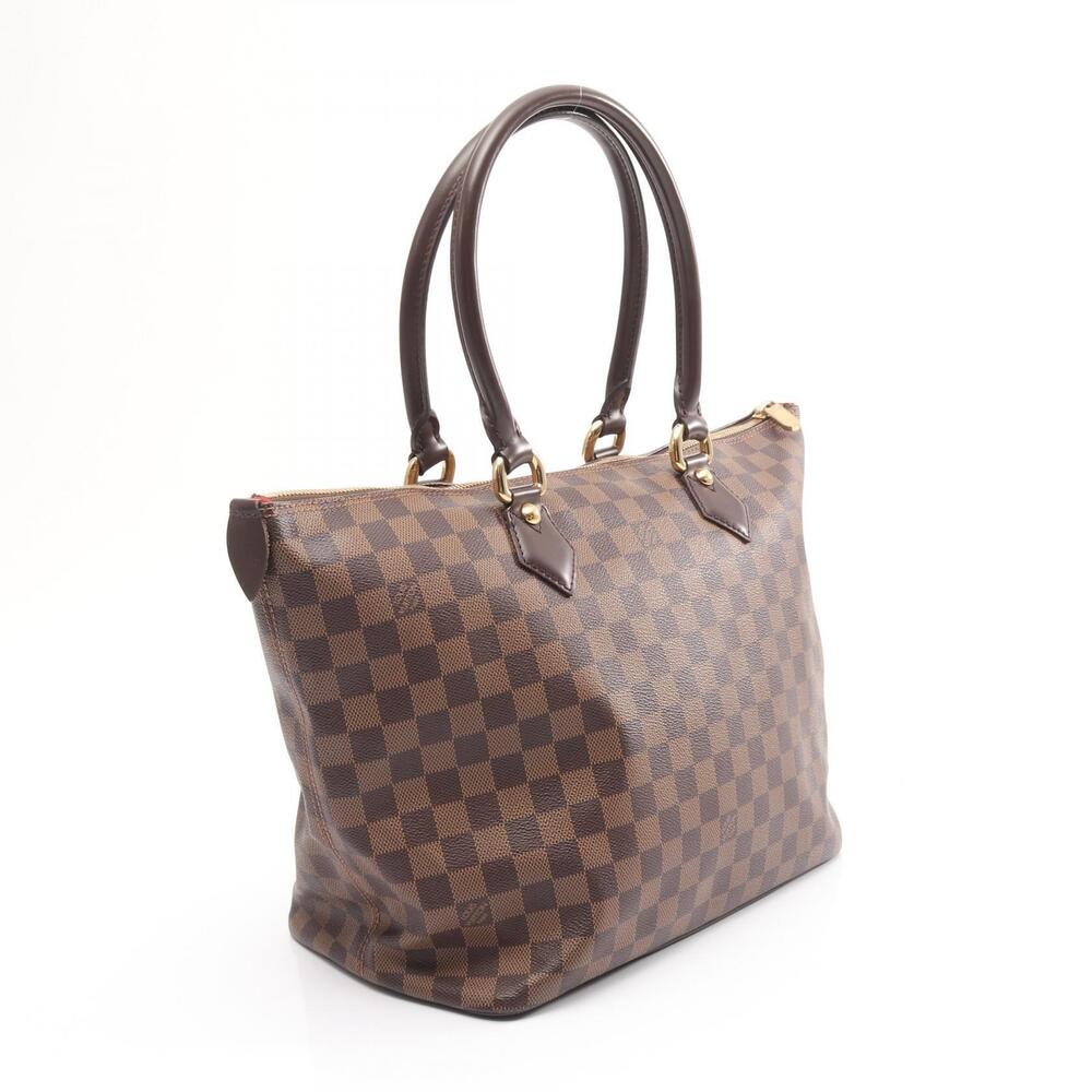 Louis Vuitton Brown Canvas Bag Tote Damier Leather Saleya - Picture 2 of 9